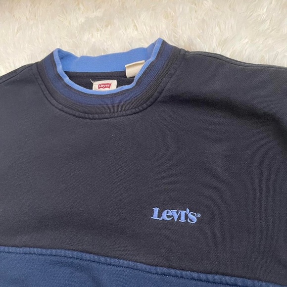 Levis Navy Black Stripe Sweatshirt - Picture 3 of 4